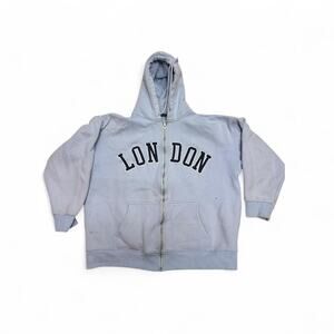 Brandy Melville “LONDON” Blue Hoodie, One Size Over-Sized